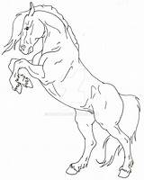 Lineart Horse Rearing Deviantart Drawing Drawings Coloring Pages Colouring Horses Draw Beautiful Adult Animal Simple sketch template