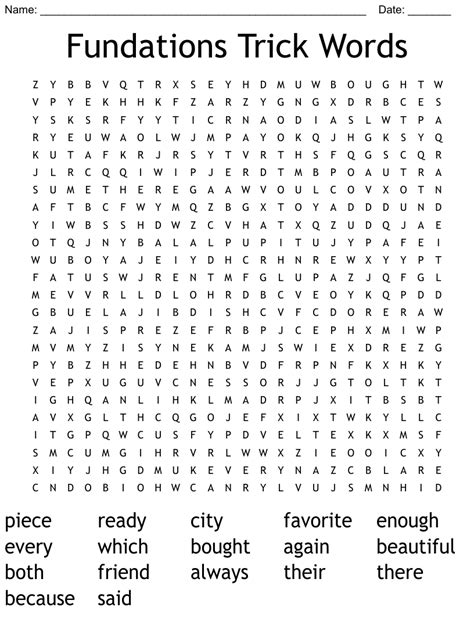 fundations trick words word search wordmint