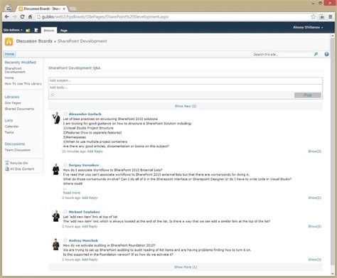 harepoint discussion board for sharepoint screenshots