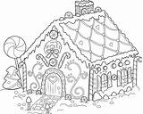Coloring Pages Gingerbread House Printable Kids sketch template