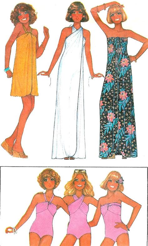 One Piece Swimsuit Sewing Pattern Wrap Dress Sarong Cover Up Bathing