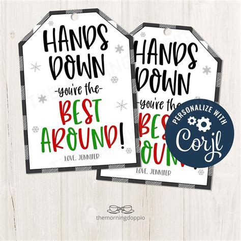 christmas gift tags   words hands