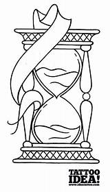 Hourglass Tattoo Drawing Traditional Draw Outline Designs Getdrawings Style Broken Clock sketch template