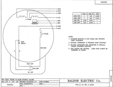 wiring questions replacing  import motor   baldor diagram