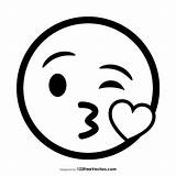 Caritas Emojis Kissy Smile 123freevectors Emoticons sketch template
