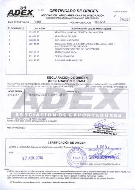 15 Documentos Utilizados Para La Exportación E Importación En Perú