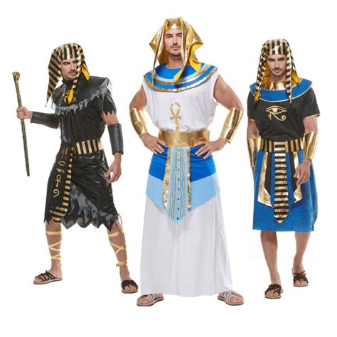 Mens King Of Egypt King Tut Costume Adult Pharaoh Halloween Outfit On