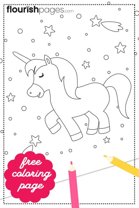 coloring page unicorn flourish pages
