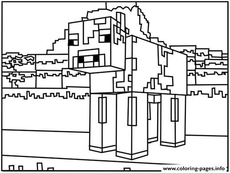 minecraft dog coloring page printable
