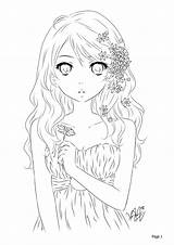 Coloring Pages Anime Line Lineart Manga Color Drawings Detailed Girl Drawing Cute People Kawaii Book Simple Deviantart Sketches Chibi Cartoon sketch template