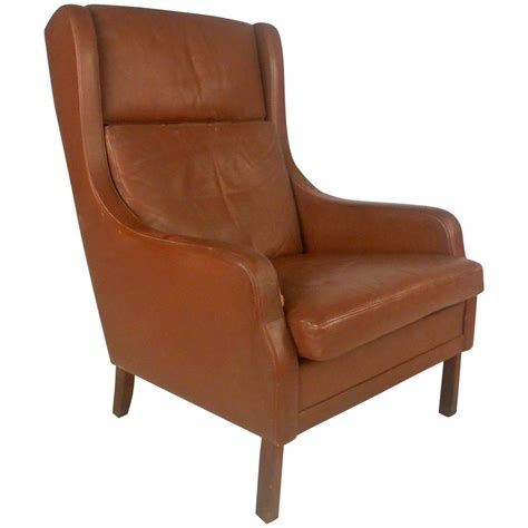 unique mid century modern vintage leather danish lounge chair  sale