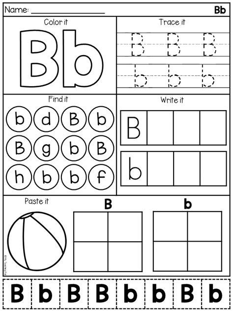 letter  worksheets bb kidsworksheetfun