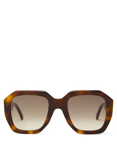 oversized round tortoiseshell acetate sunglasses celine eyewear