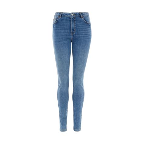 blauwe skinny jeans primark cares met hoge taille jeans voor dames