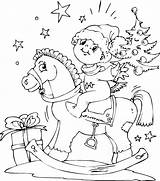 Coloring Horse Rocking Pages Christmas Boy Printable Colouring Sheets Horses Kids Books Colored Gif sketch template