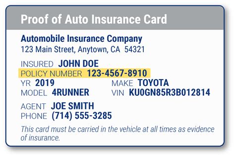 auto insurance card