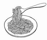Pasta Noodle Noodles Nudel Nudeln Gezeichnet Fork Handzeichnung Platte Vektorillustration Schwarzweiss Essen Teller Asian Frühstück Abendessen Illustrationen Wheat Espaguetis sketch template