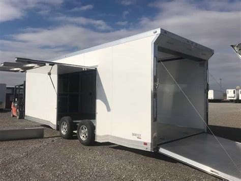 ft atc quest deluxe aluminum enclosed car hauler mo great dane trailers