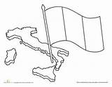 Italian Flag Coloring Pages Worksheet Kids Colors Learning Choose Board sketch template