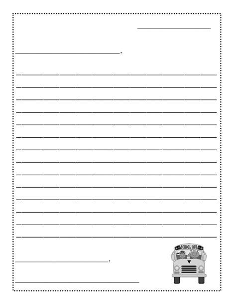 letter writing template printable