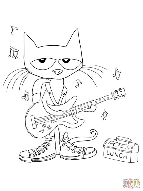 pete  cat coloring page printable