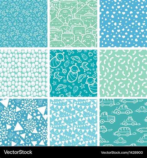 baby boy blue seamless patterns royalty  vector image