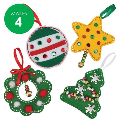 felt christmas sewing ornaments cleverkit multi pack pack