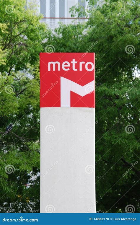 metro sign stock photo image  modern underground