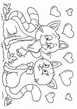 Coloring Valentine Cats Pages Cat Dog Valentines Color Printable Kids Drawings Stamps Detail Edupics Google Yahoo Search Pintura Getdrawings Books sketch template
