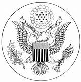 Seal Coloring United Great States Clipart State Department Library Popular sketch template