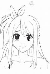 Anime Drawing Fairy Tail Pencil Drawings Coloring Pages Cute Manga Easy Lucy Beginners Tutorials Beginner Heartfilia Gray Draw Step Tutorial sketch template