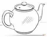 Coloring Teapot Pages Small Printable Kids sketch template