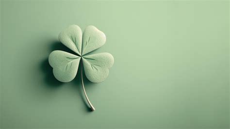 premium photo cute clover leaf  pastel green background  copy space