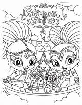 Shimmer Shine Coloring Pages Theme Printable Categories sketch template