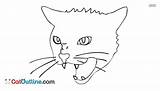 Cat Angry Drawing Mouth Paintingvalley Drawings Draw sketch template