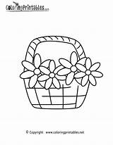 Basket Coloring Flowers Pages Flower Nature Printable Easy Clipart Drawings Drawing Kids Clip Sheets Patterns Popular Books Library Printables Choose sketch template