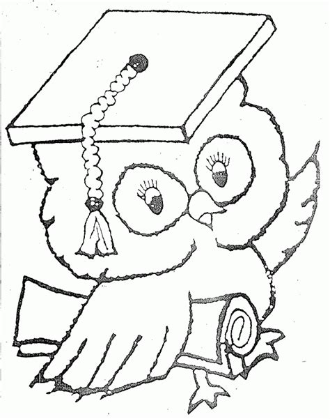 graduation owl coloring pages clip art library