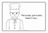 Pat Cake Colouring Coloring Sheets Pages Sparklebox Sheet Rhymes Choose Board sketch template