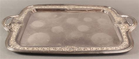 lot  lawrence  smith silver  copper serving tray