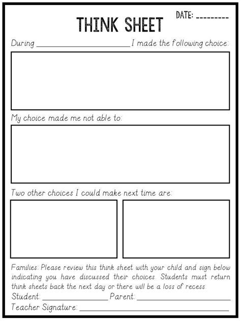 sheets    primary pack classroom behavior management