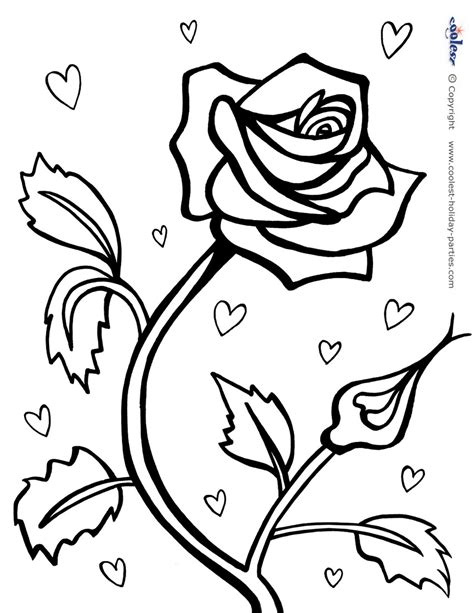 printable red rose coloring page coolest  printables