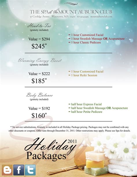 mac spa holiday packages