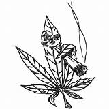 Trippy Stoner Marijuana sketch template