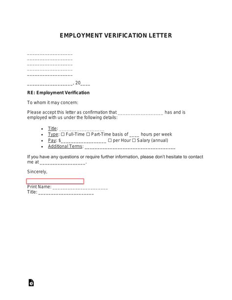 employment income verification letter  word eforms