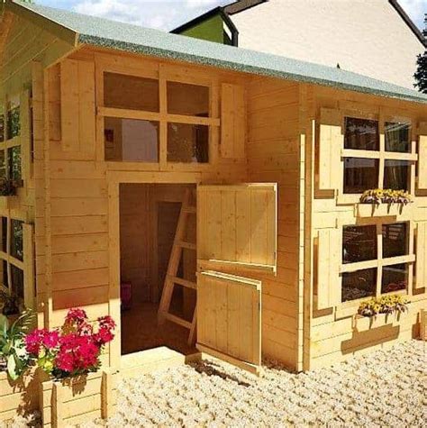 mad dash log cabin annex wooden playhouse