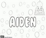 Aiden Coloring Unisex Name Printable sketch template