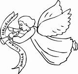 Trumpet Coloring Angel Template sketch template