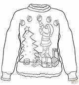 Sweater Coloring Christmas Pages Ugly Santa Sweaters Printable Colouring Decorations Drawing sketch template