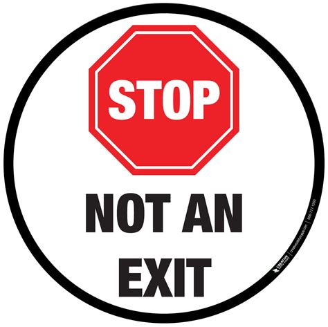 floor sign stop   exit phs safety
