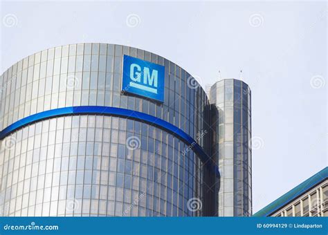 gm building headquarters  downtown detroit editorial stock image
